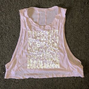 Pink cropped lululemon tank, fits size S/M